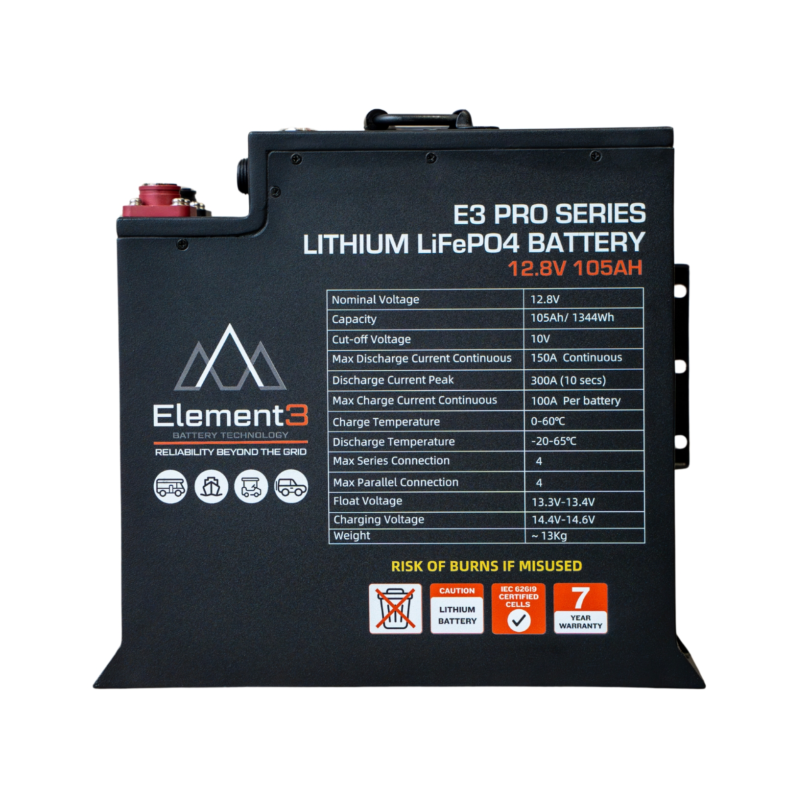 E3 12.8V 105Ah Slimline Pro Lithium Battery - Image 5
